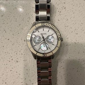 Fossil Silver Watch with pearl face